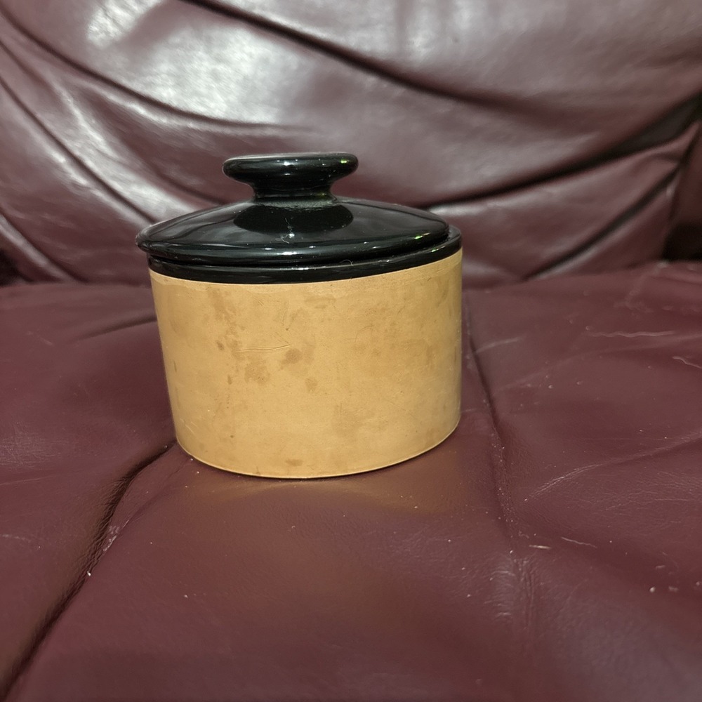Vintage Ceramic Round Bowl With Lid Kitchen Container Sugar Spice Italy